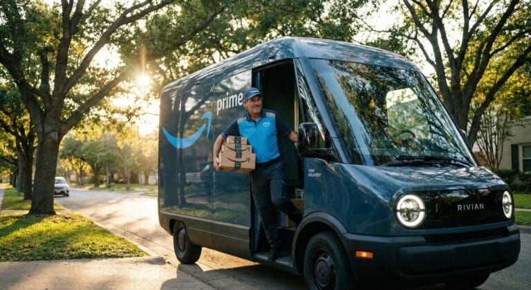 Amazon Delivery Driver Salary 2026 loading blue van