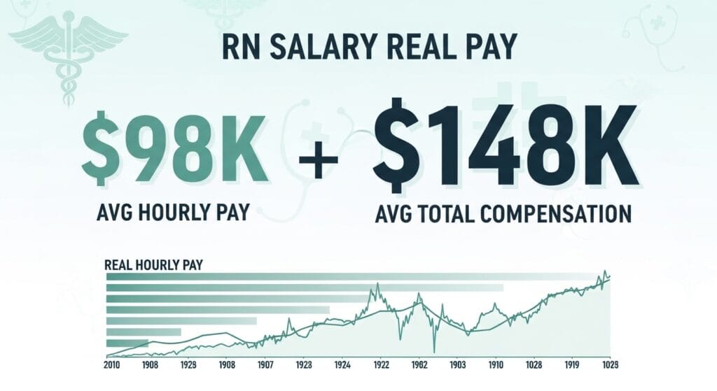RN Salary 2026: Real Hourly Pay, $98K Avg + $148K CA