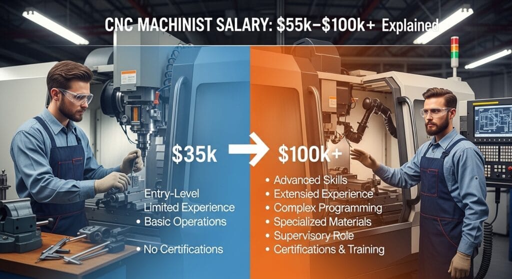 CNC Machinist Salary 2026: $35k–$100k+ Explained
