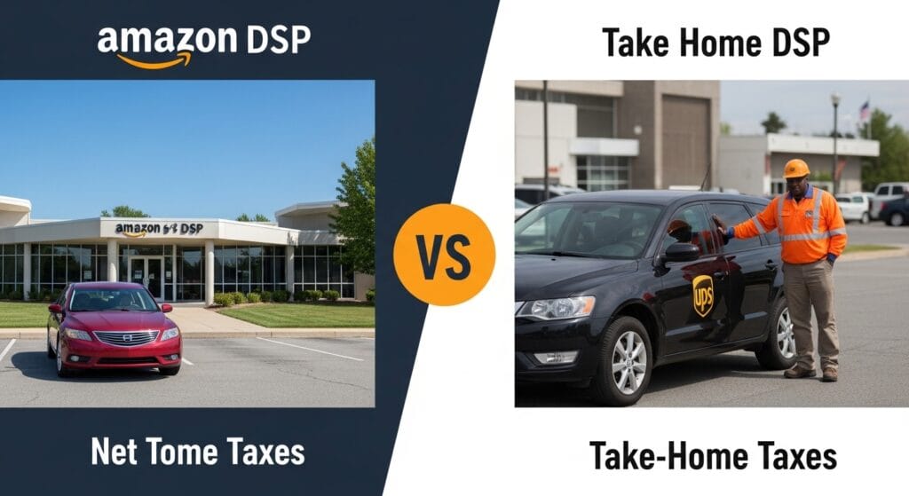 Amazon DSP vs UPS driver net take-home pay after taxes and union dues 2026