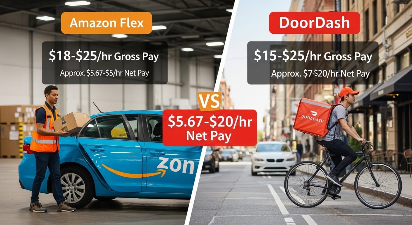 Amazon Flex vs DoorDash $5.67–$20hr Net Pay 2026