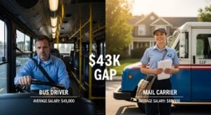 Bus Driver vs USPS Mail Carrier: The $43K Gap in 2026