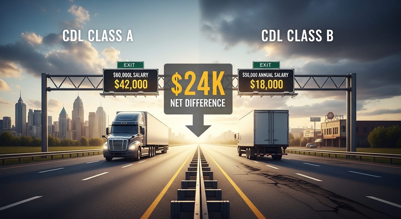CDL Class A vs B Salary 2026 $24K Net Difference